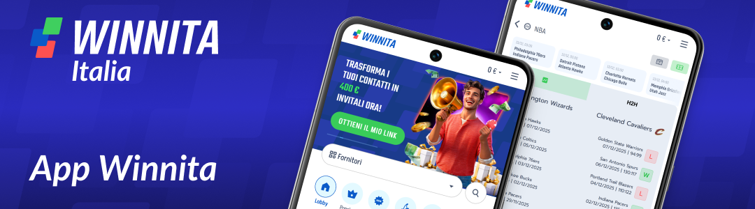 I giocatori di Winnita Italy possono utilizzare l'app mobile per i giochi e le scommesse sportive di Comfort Casino
